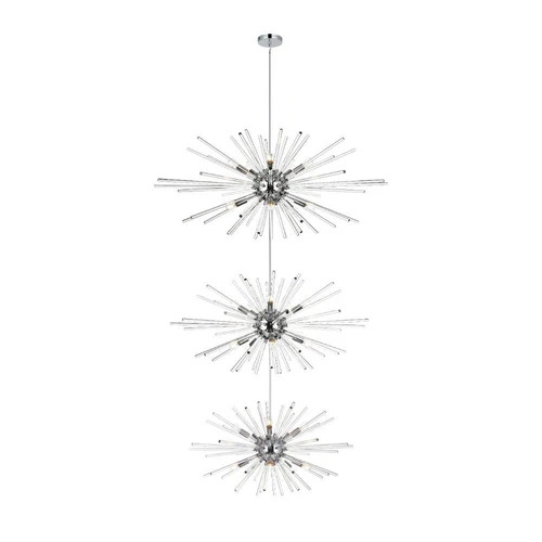 Large Modern Chrome Sputnik Chandelier Dining Room Foyer Ceiling Light Fixture - Picture 1 of 10