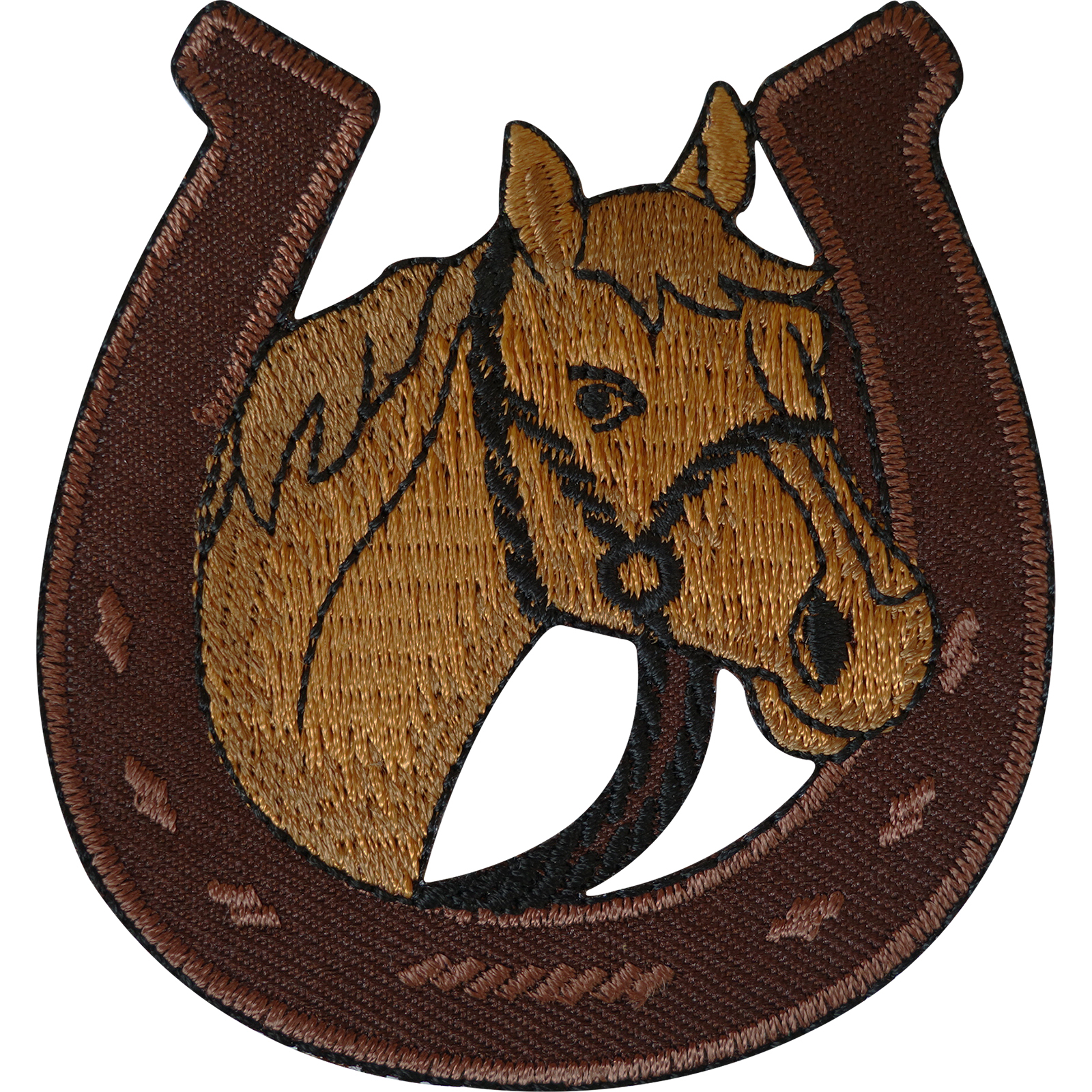 Horseshoe Patch Iron Sew On Clothes Jacket Pony Horse Riding Embroidered Badge