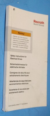 Rexroth Safety Instructions for Electrical Drives DOK-GENERAL-DRIVE PN 271404
