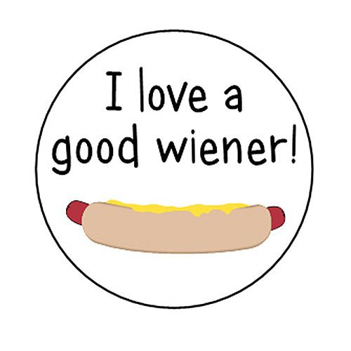 ¡ME ENCANTA UN BUEN WIENER! pin botón divertido hot dog novedad - Imagen 1 de 2