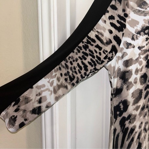 Chicos animal print side ruched dress women M - Picture 4 of 12