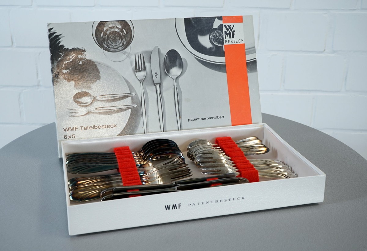 WMF patent Friodur 90s silver cutlery 30 pieces for 6 people 1960s
