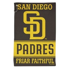 SAN DIEGO PADRES ALL PURPOSE GOLF TAILGATE TOWEL 16"X25" HOOK AND GROMMET