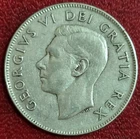 CANADA 1952 SILVER 50 CENTS ~ KING GEORGE VI ( SCARCE AND RARE) KM# 45