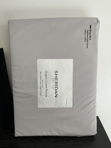 SHERIDAN King Grey Tailored Quilt Cover 300TC - Picture 1 of 3