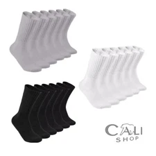 Wholesale Bulk Mens Plain Sports Crew Socks Cotton Work Athletic Size 9-11 10-13
