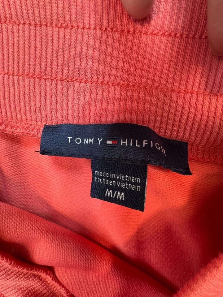 Tommy Hilfiger Mujer Falda Midi Deportiva Talla M Coral Cintura Elástica y Rayas Foto 3 de 4