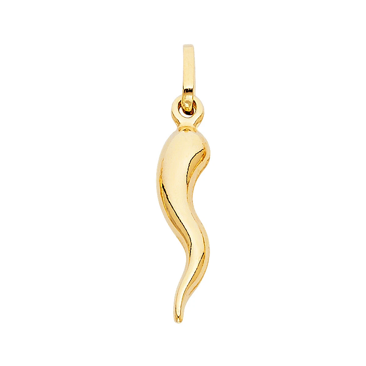 14K Yellow Gold Cornicello Italian Horn Pendant For Chain eBay