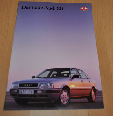 Audi 80 Brochure Prospekt 1992 8/91 German Edition