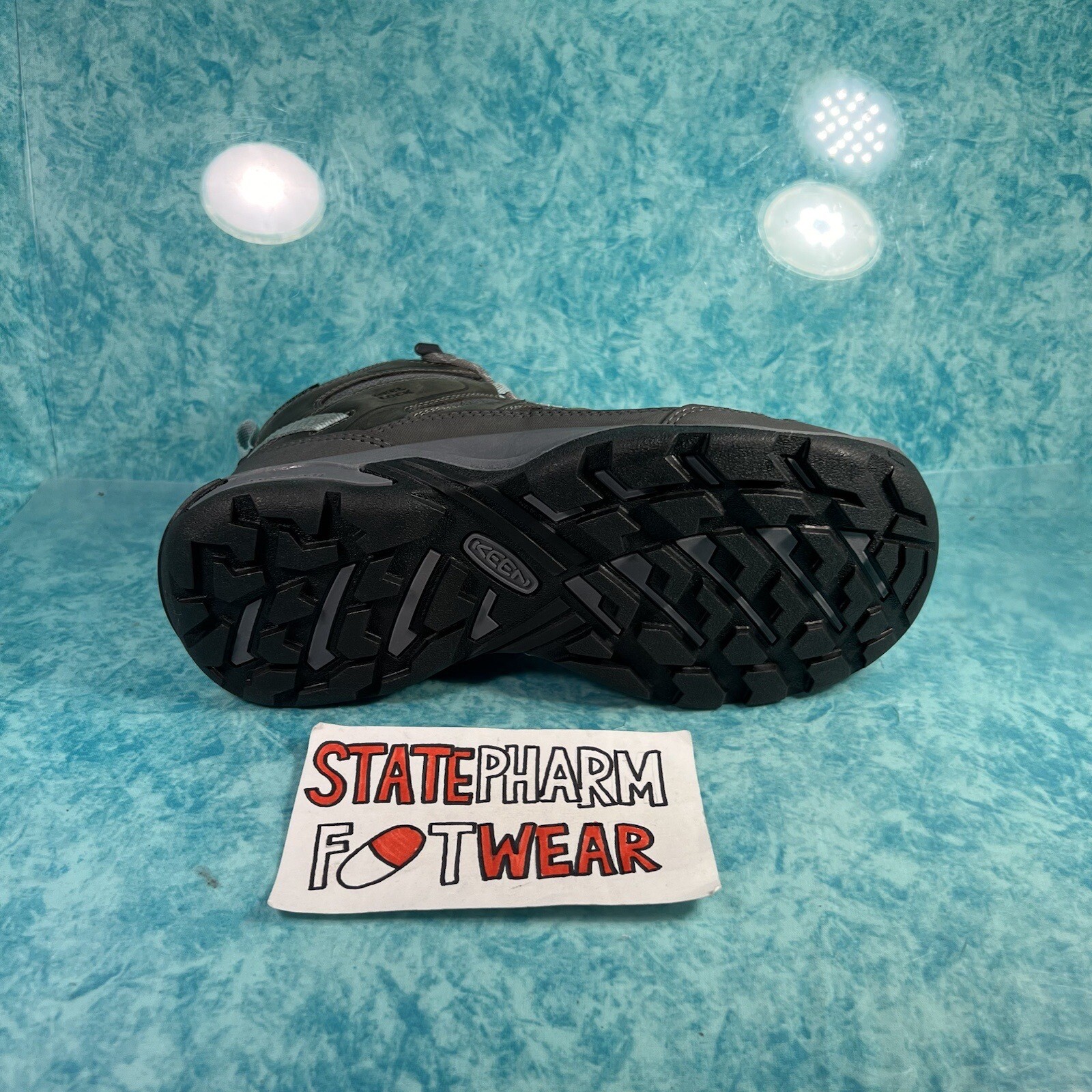 Stivali da trekking Keen Circadia donna alti grigio blu pelle impermeabili