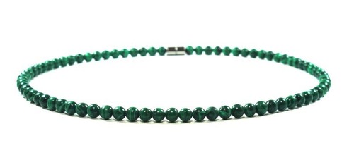 A++ Malachite Smooth Round Gemstone Beaded 18'' Beautiful Men & Women Necklaces - Picture 4 of 14