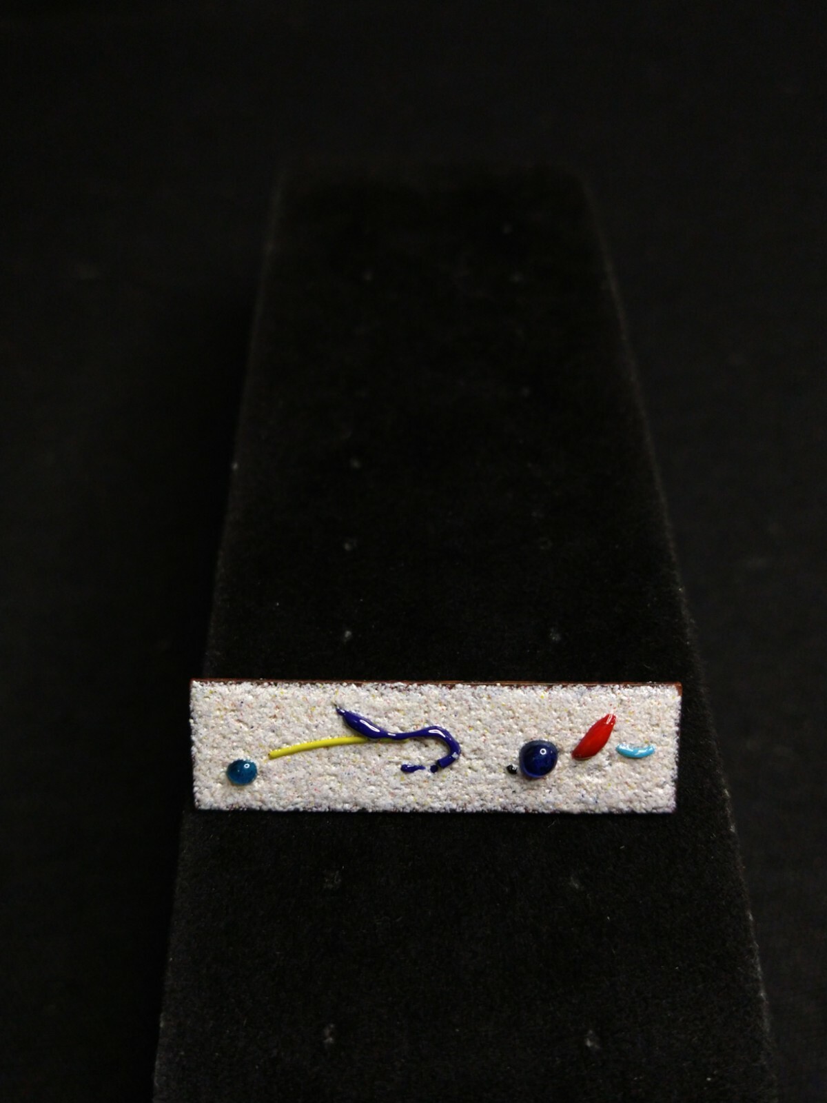 Antique Solid Copper Enameled Abstract Brooch 1.7… - image 2