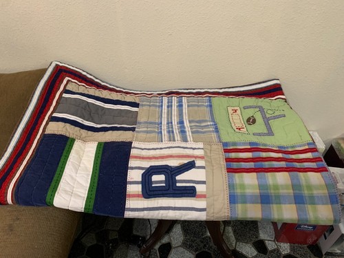 Pottery Barn Kids Sports Twin Quilt 68" x 86" Patchwork Hand Stitch Cotton - Picture 5 of 18