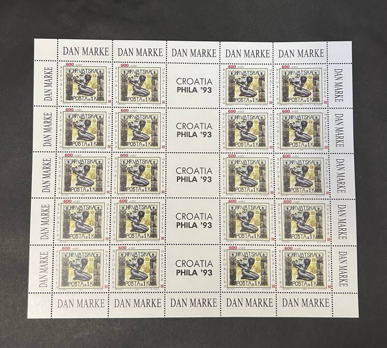 Croatia 1993 mini-sheet of stamps Mi#253 MNH CV=12$