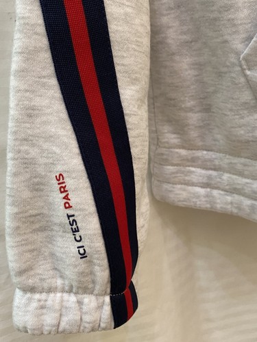 NIKE GIRLS AIR JORDAN PARIS SAINT GERMAIN BIRCH HEATHER PULLOVER | Youth Large - Picture 2 of 8