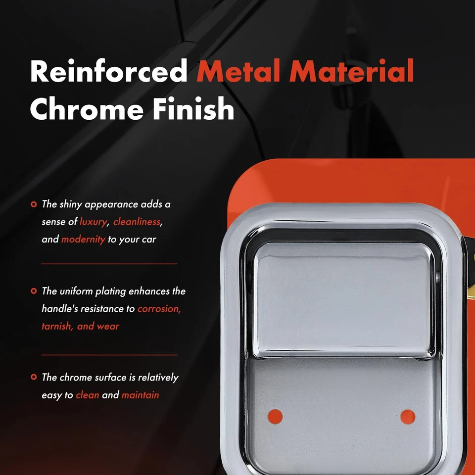 Manija de puerta interior cromada para conductor delantero para Western Star 4900EX 4900SA 4900FA Foto 4 de 4