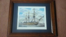 HMS Victory , Portsmouth , Vintage Framed Print by John Mortlock