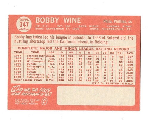 1964 TOPPS PHILADELPHIA PHILLIES COMPLETE TEAM SET -27 RANGE NR/MINT BRIGGS AUTO - Picture 8 of 8