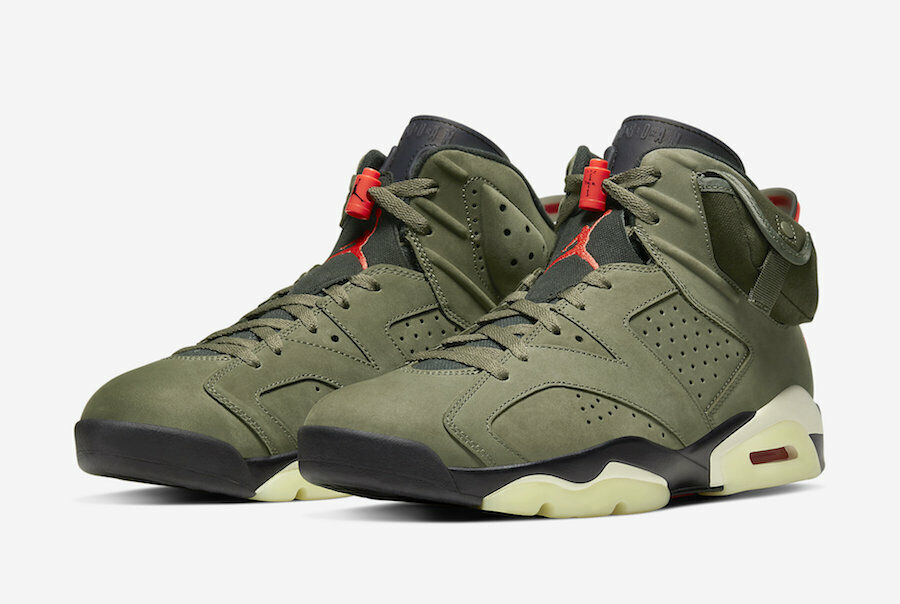 Nike Air Jordan Retro VI 6 Travis Scott Cactus Jack Medium Olive Red  CN1084-200