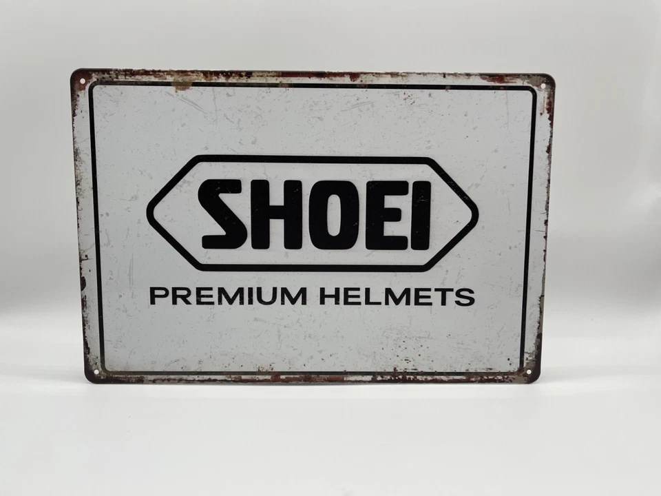 BLACKBEARD WAREHOUSE Blechschild Shoei 20x30cm Nostalgie Retro Reklame Vintage Helm Motorrad Geschenk