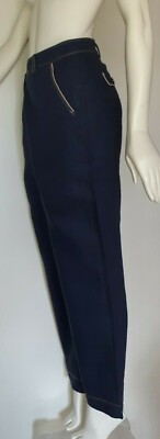 Pantalon En Lin Antonelle - Taille FR46/EU44 - Couleur Marine - Neuf Avec étiquettes