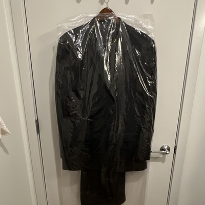 Tuxedo Sean John Black Solid Polyester Rayon Men's Suit 50L Tuxedo  