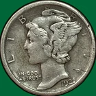 1921-D Mercury Dime Silver Near Extremely Fine XF/VF++ Coin, Scratch, Cleaning