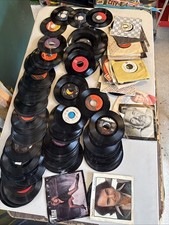 150 Vintage 45 RPM Record Lot Estate Find 1970s 1980s Rock Pop Country Untested