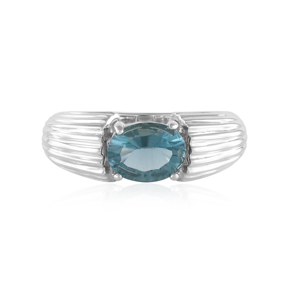 Cavill Ring GrüNer Fluorit 1,26Ct Oval Sterling Silber Damen Echtschmuck-image