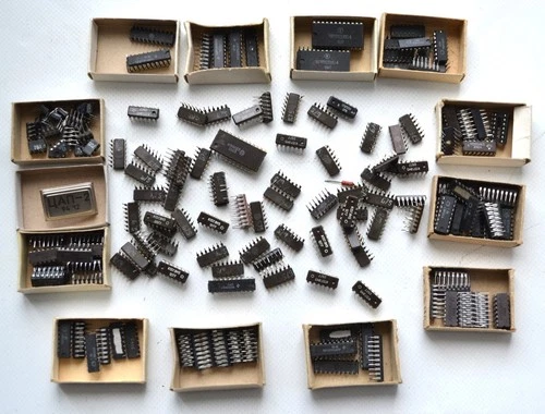 Set of Mix Vintage IC Microchip TTL Logic DIP-8, 14, 16 Soviet USSR NEW