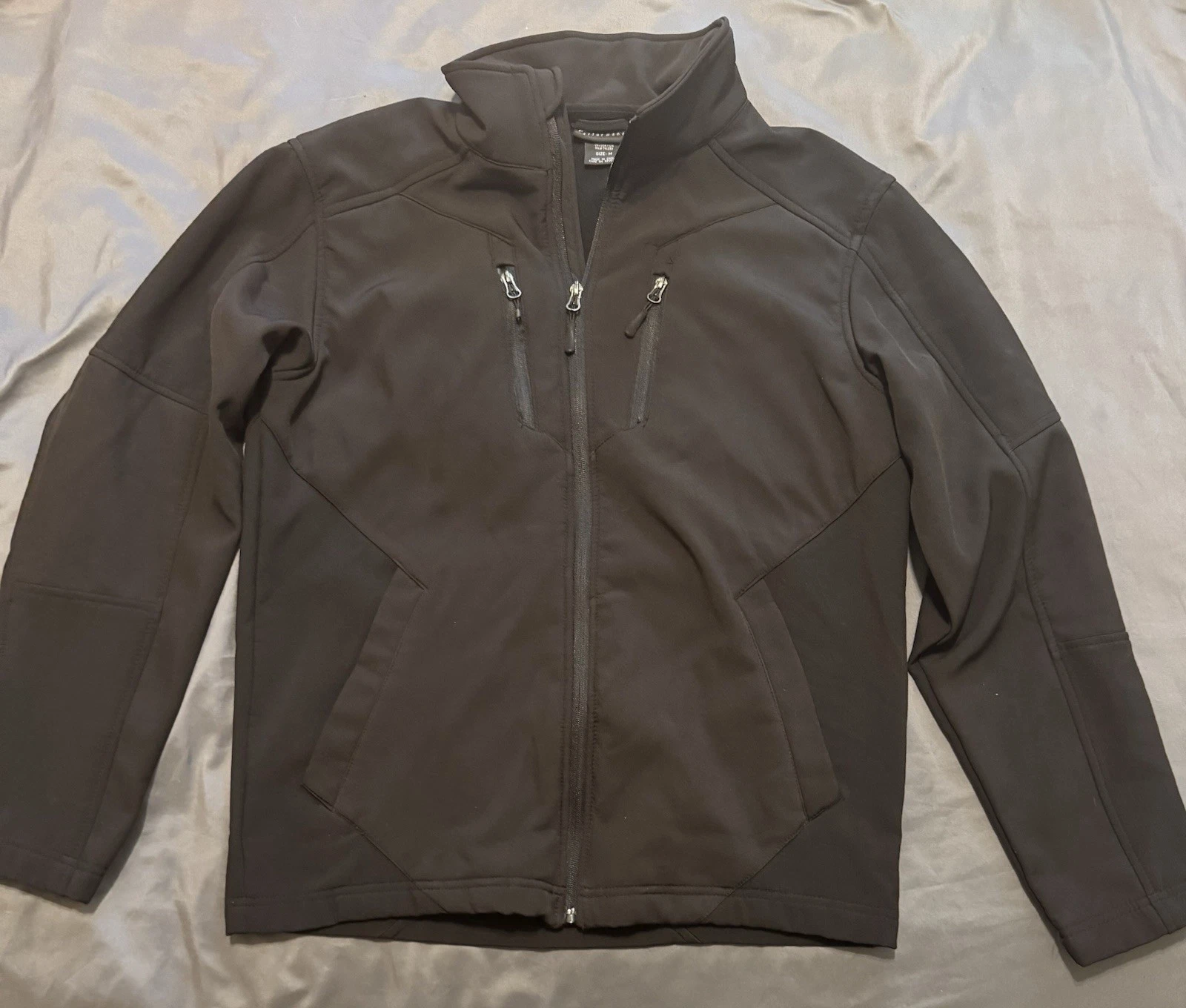 Snozu Performance Tactical Jacket Mens Medium Black Fleece Lined Zip NEW $110