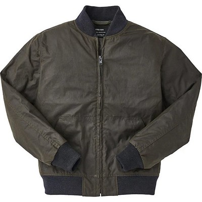 Filson Cover Cloth Bomber Jacket Burnt Olive Waxed Cotton USA Made 2XL New