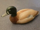 Vintage Fenton Custard Glass Hand Painted Mallard Duck Signed JK Spindler *CHIP*