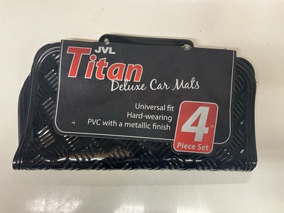 JVL Titan Metallic Universal PVC Rubber Backed Car Mat Set - 4 Pieces