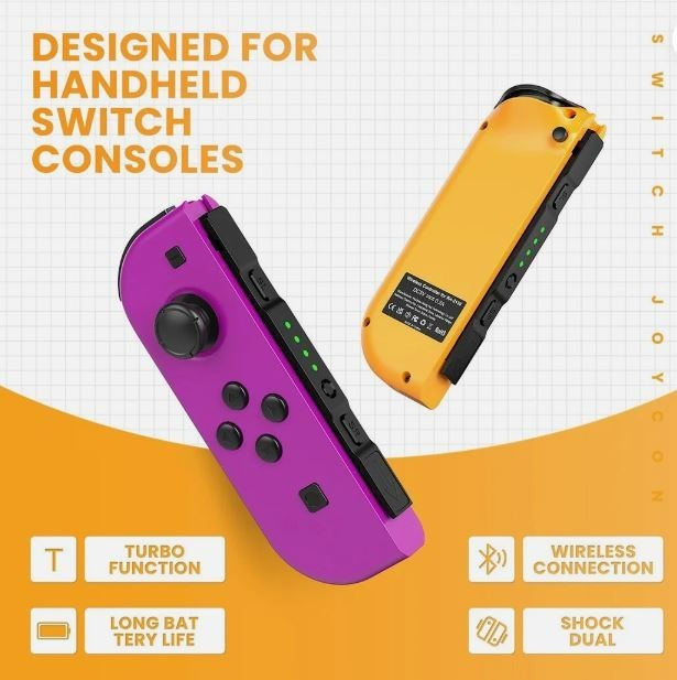 Nintendo Switch Neon Purple Joy-Con with Wrist Strap for sale
