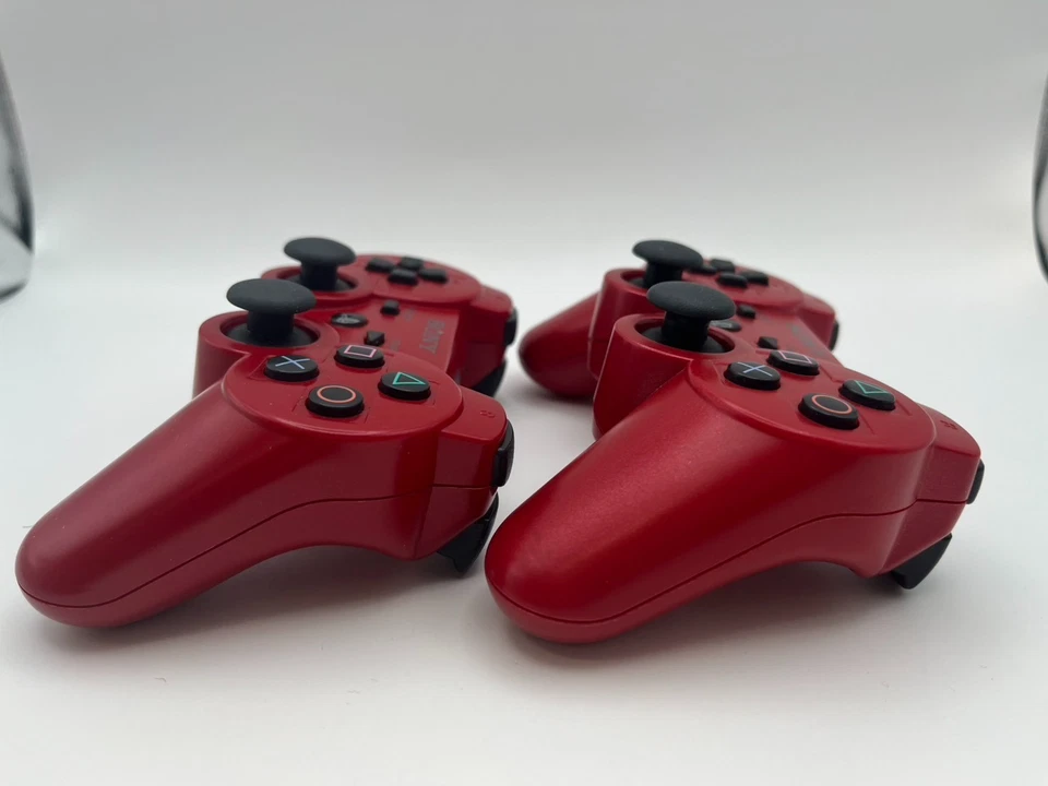2x Genuine Sony PS3 DualShock 3 Wireless Controllers RED OEM Tested - Image 3 of 4
