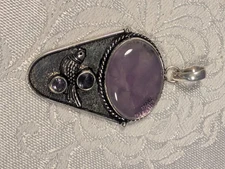 Natural Gemstone Vintage Style Handcrafted 925 Wicca Amulet Pendant