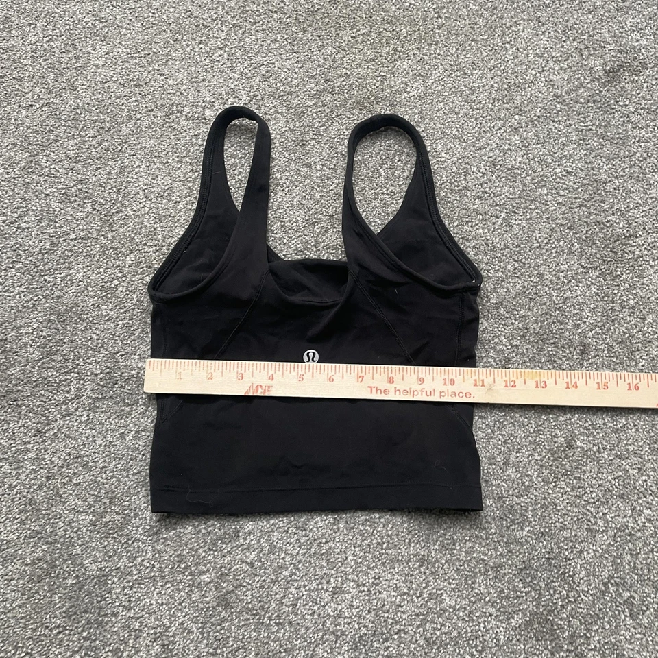Lululemon Align Tank Top Womens 0 Black Nulu Cropped Built In Bra Yoga Gym - Image 3 of 4