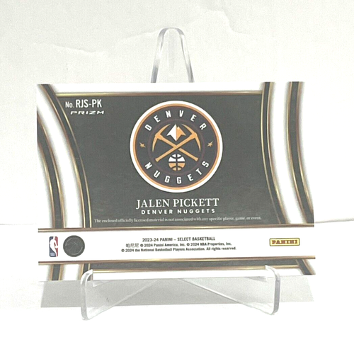 RC Relic! Jalen Pickett 2023-24 Panini Select Silver Jersey Memorabilia SP! - Bild 2 von 2