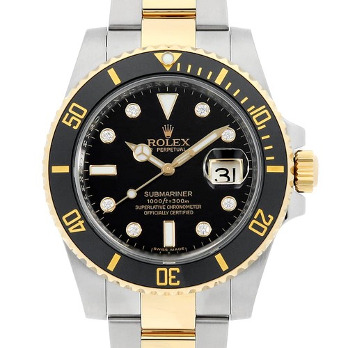 ROLEX SUBMARINER Date 8P Diamond 116613GLN black Random Number...