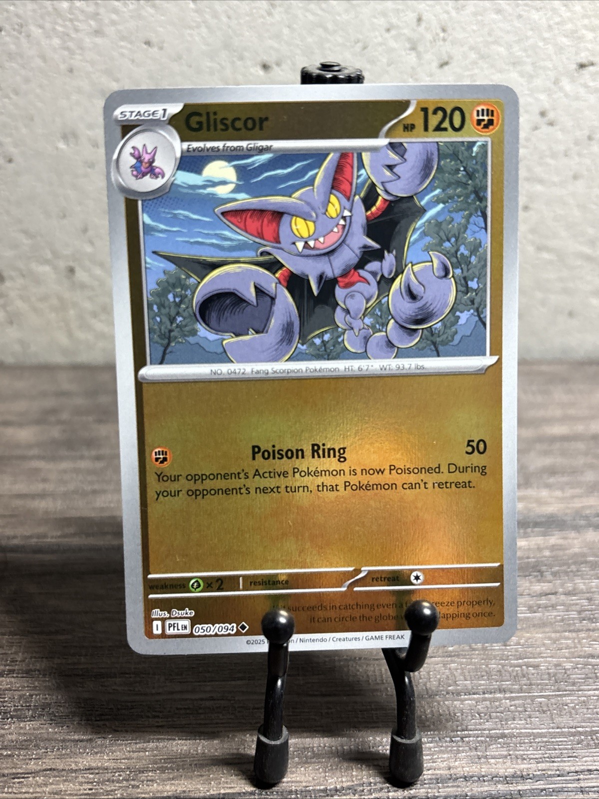 Gliscor 050/094 Me02: Phantasmal Flames Reverse Holo Uncommon-Fast Shipping-NM!
