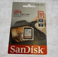 SANDISK -- SDHC UHS-I Memory Card, Ultra 32GB, Brand New, Sealed, 80 MB