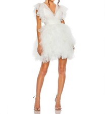 Mac Duggal Flutter Ruffle Tiered Tulle Dress Size 8