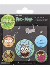 Image of Cartoon Network Rick and Morty-Heads Badge Pack, Multi-Color, 10 x 12.5cm