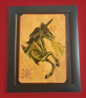 One of A Kind TATTOO ART Watercolor by AUSTIN, TX artist AJ RUIN Early 2000 s 