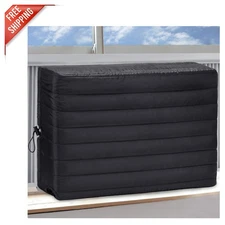 Durable Black Indoor Air Conditioner Cover - Snug Fit for 10,000-12,000 BTU