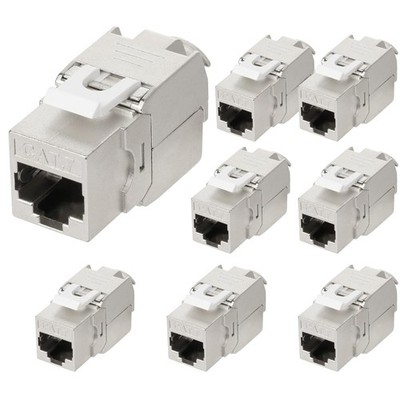OFFCUP 8X Keystone Modul CAT 7 Jack bis zu 500 MHz 10 Gbit/s Netzwerk Patch
