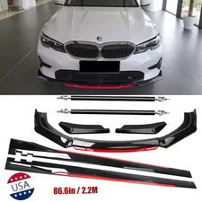 Front Bumper Lip Spoiler Splitter Side Skirt Glossy Black For BMW M3 M4 M5 Z4