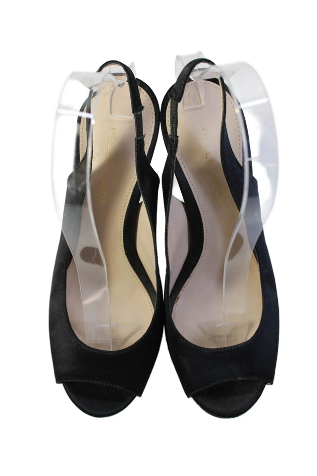 Salto agulha plataforma feminina Pelle Moda biqueira aberta preto tamanho 6 - Imagem 2 de 4