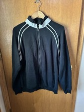 Cutter And Buck Zip Up Sweatshirt Jacket Black White Large